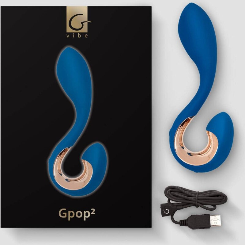 Вібратор для точок G та P Gpop2 синій, 12.5 х 2.8 см - Зображення 1