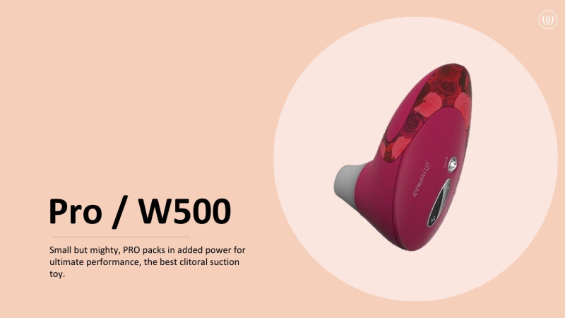 Кліторальний стимулятор Womanizer Pro W500 Red із золотою деталлю, червоний - Зображення 2