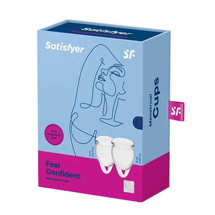 Набір менструальних чаш Satisfyer Feel Confident прозорий, 2 шт - Изображение 1