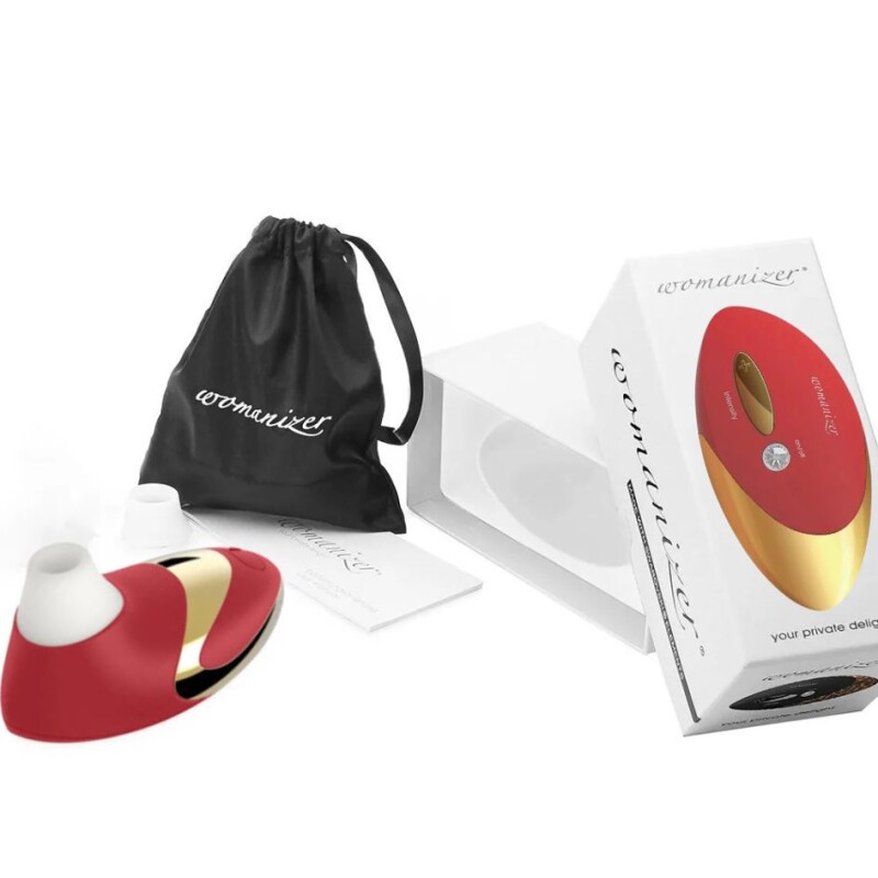 Кліторальний стимулятор Womanizer Pro W500 Red із золотою деталлю, червоний - Зображення 7