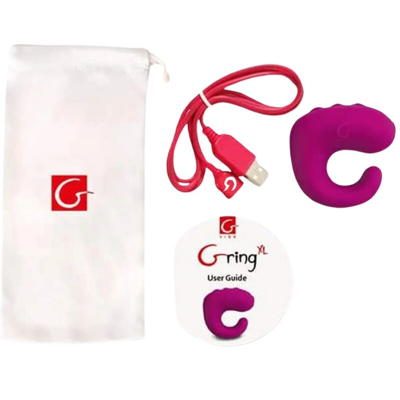 Вібратор для клітора і пульт Gvibe Gring XL Sweet Raspberry на пальці, фуксія, 5 х 3.7 см - Изображение 6