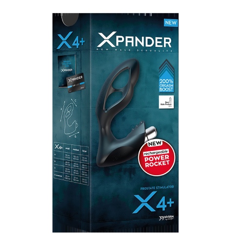 Масажер простати розмір М, XPANDER X4+ rechargeable PowerRocket, чорний, 10.5 см - Зображення 1