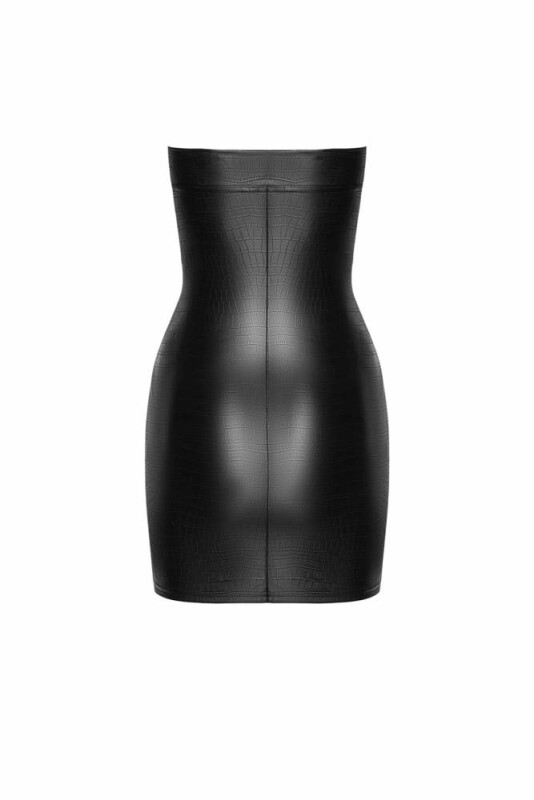 Еротична сукня, M, F317 Noir Handmade крокодиляча шкіра, мокрий ефект, чорна - Зображення 6