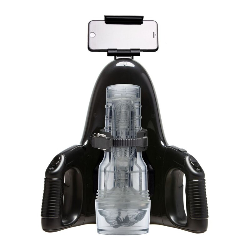 Адаптер для мастурбаторів Fleshlight Universal Launch Stroking Simulator, автоматичний з фрикціями, з тримачем для смартфона