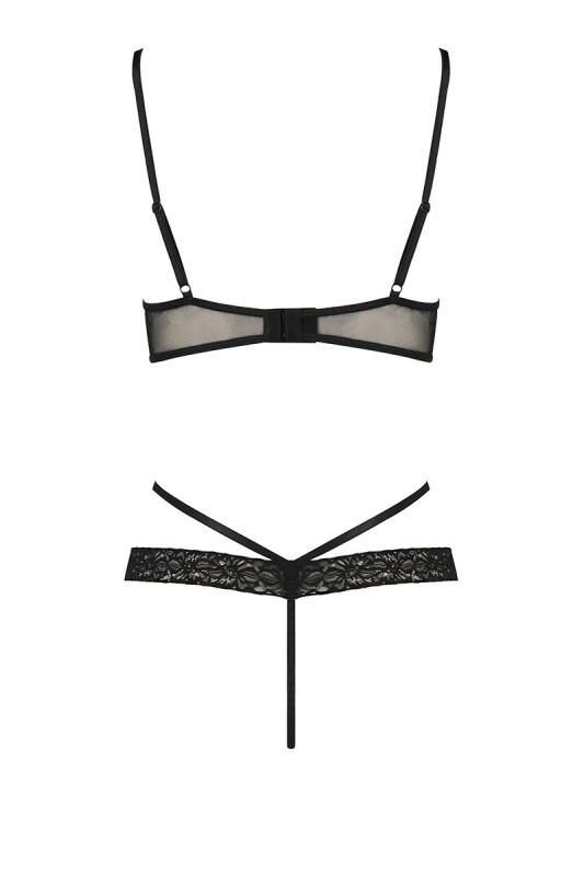 Комплект Passion Femmina, чорний з червоними смужками, S/M - Изображение 3