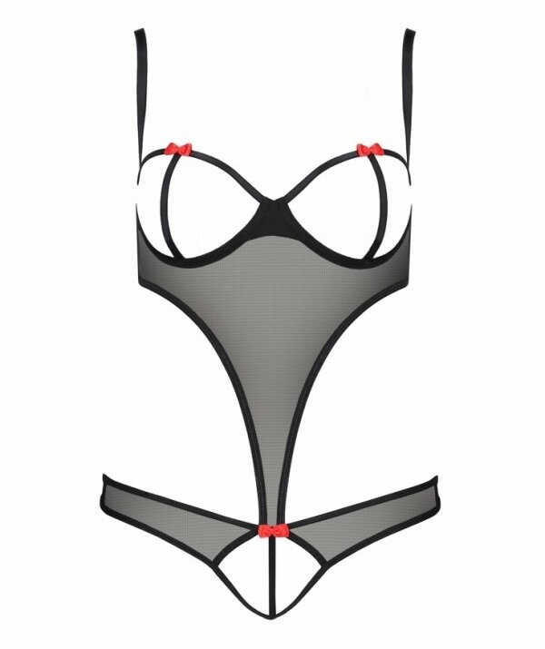 Боді відкрите Passion Heidi, чорне, S/M - Зображення 2