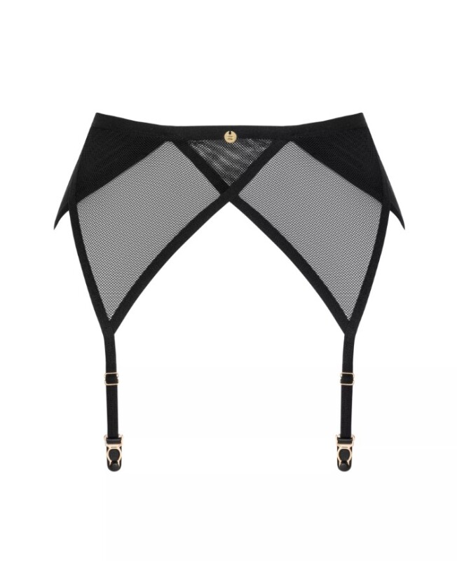 Пояс для панчіх Obsessive Nesari garter belt, чорний, розмір XS/S - Зображення 2