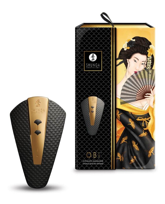 Вібратор для клітора Shunga Obi чорний, 11.5 см x 7 см - Зображення 3