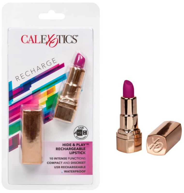 Вібратор у формі помади CalExotics Hide & Play Lipstick Recharge, 7.5 х 2 см - Зображення 1