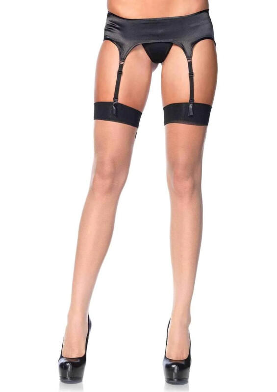 Панчохи з візерунками One Size Tana Sheer Thigh High Stockings від Leg Avenue, бежево-чорні - Зображення 3