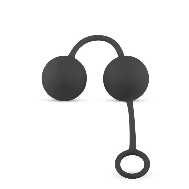 Вагінальні кульки зі зміщеним центром ваги Easytoys, силіконові, чорні, 40 г - Изображение 1