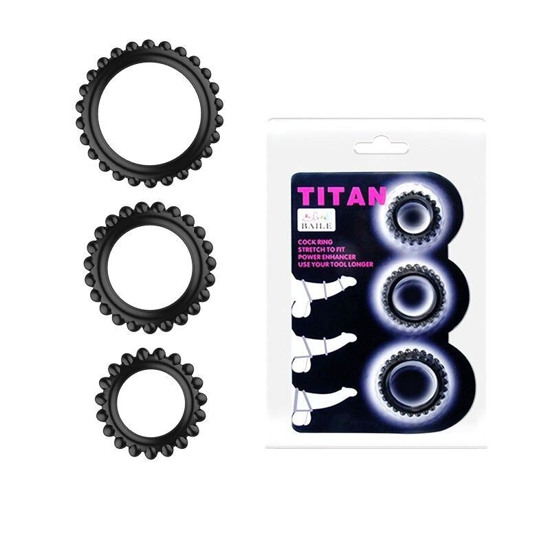Набір ерекційних кілець Titan Cock Ring Set Pink