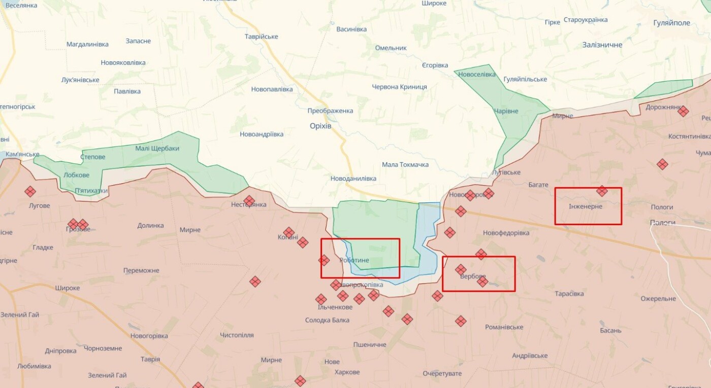 На Мелітопольському напрямку Сили оборони покращили тактичне положення в районі Роботиного