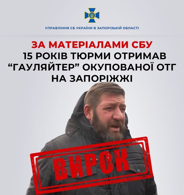 Керівника окупаційної адміністрації на Мелітопольщині заочно засудили до 15 років в’язниці