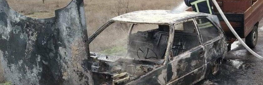 В Запорожской области во время движения загорелась 